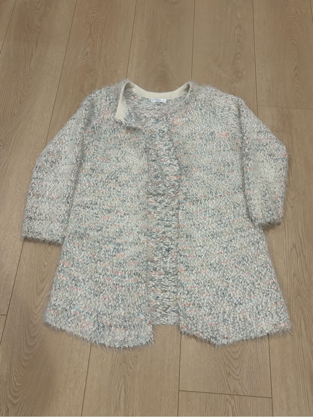Fuzzy Cardigan 3/4 sleeves